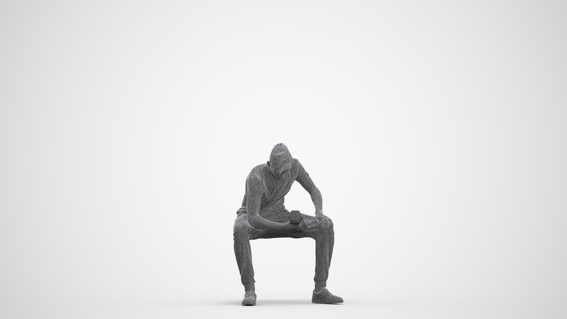 photogrammetry 3D man casual sport, realistic human model archviz FBX, three-quarter front view render