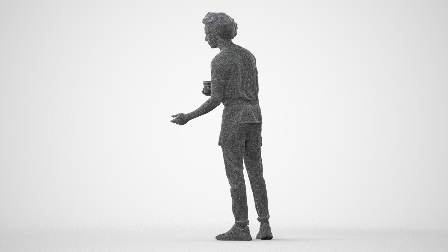 3D scanned man standing, photorealistic archviz people for Enscape and SketchUp, square thumbnail
