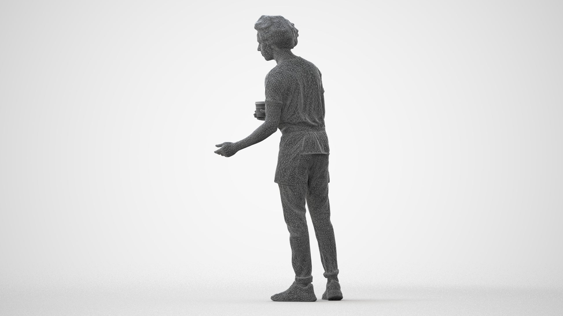 3D scanned man standing, photorealistic archviz people for Enscape and SketchUp, square thumbnail