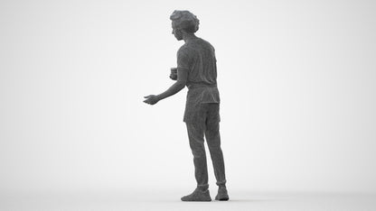3D scanned man standing, photorealistic archviz people for Enscape and SketchUp, square thumbnail