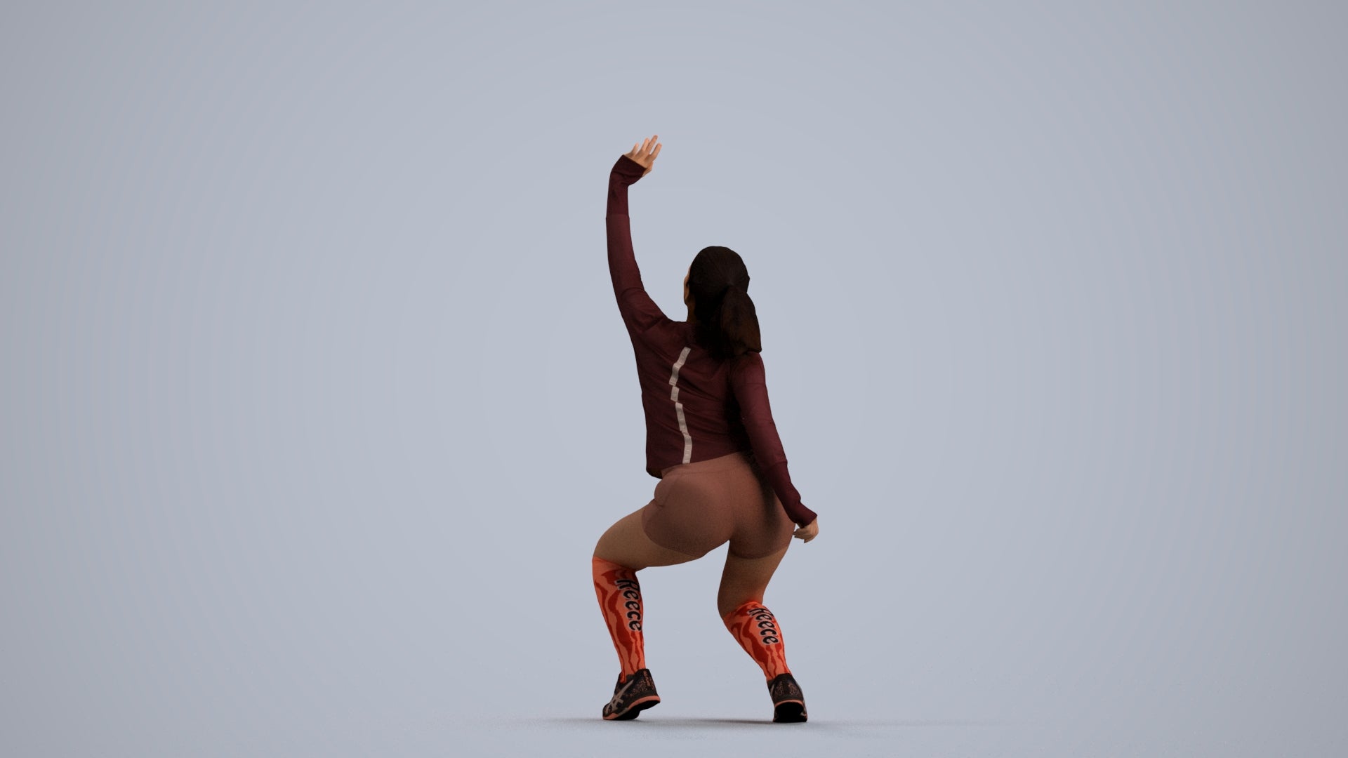 photogrammetry 3D woman sport, realistic human model archviz FBX, front view render
