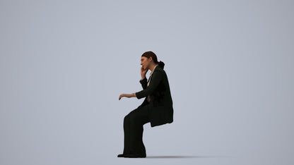 scanned 3D woman business, photogrammetry people for Enscape and V-Ray, three-quarter view render