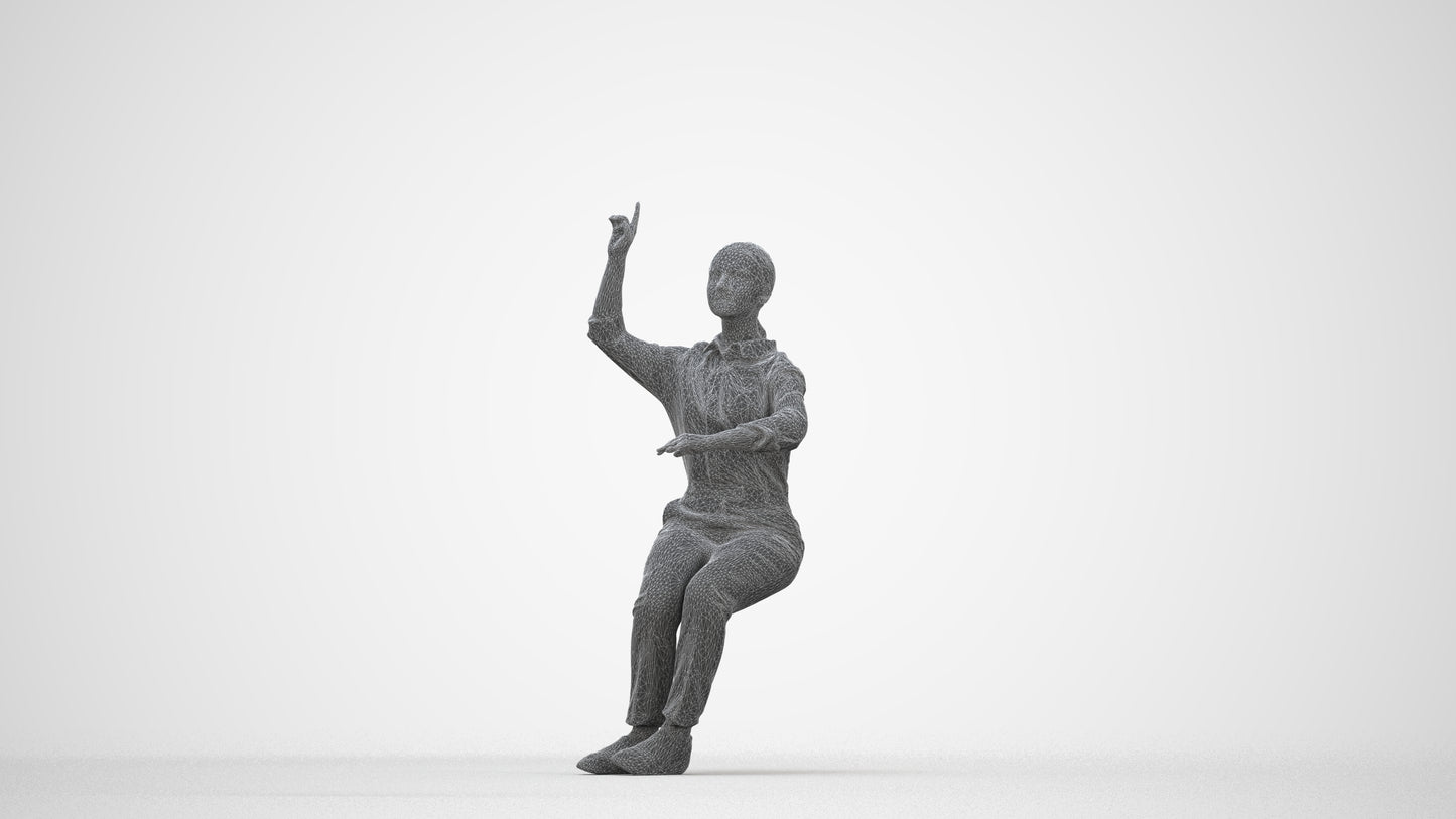 realistic 3D girl kids, scanned archviz people for Blender and 3ds Max, wireframe back view