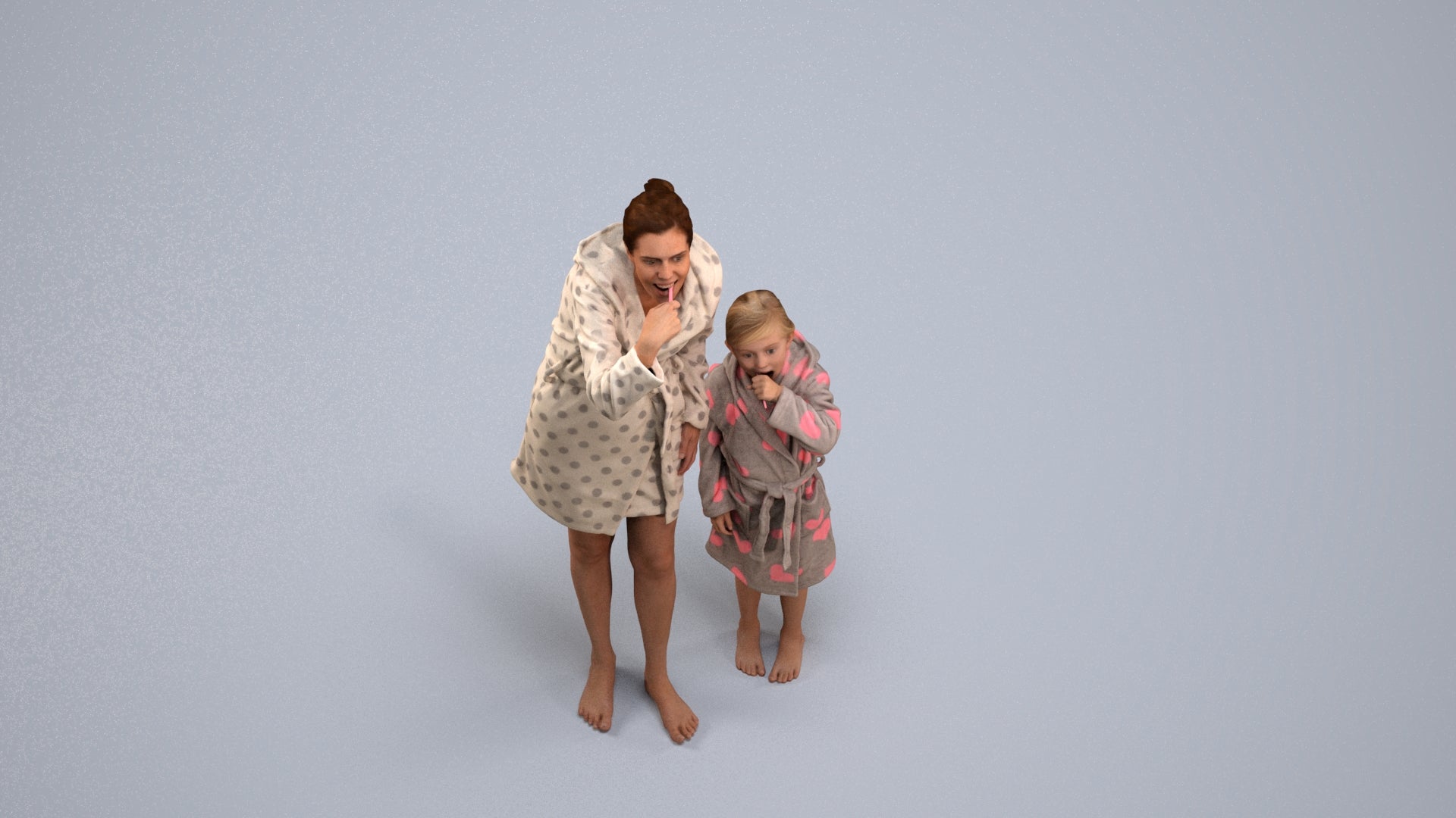 realistic 3D girl kids, scanned archviz people for Blender and 3ds Max, back view render
