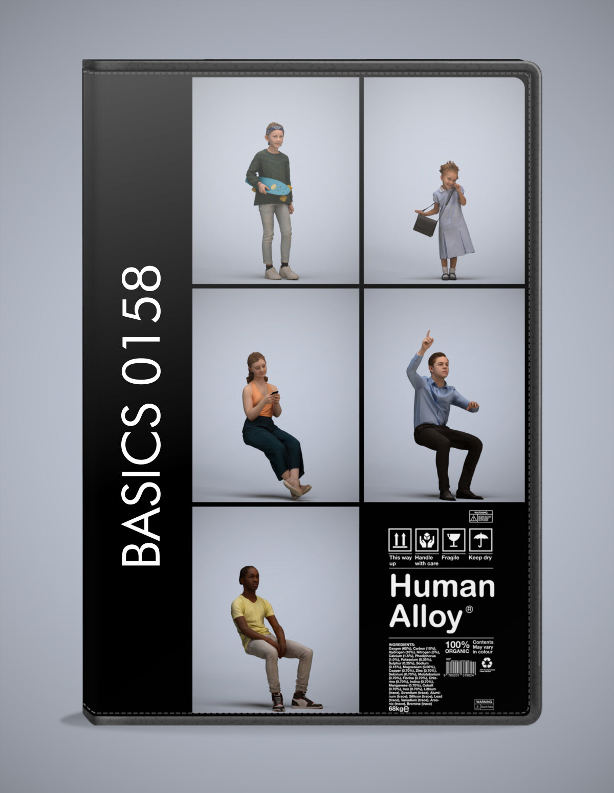 3D people models kids bundle, 5 scanned humans for 3ds Max rendering