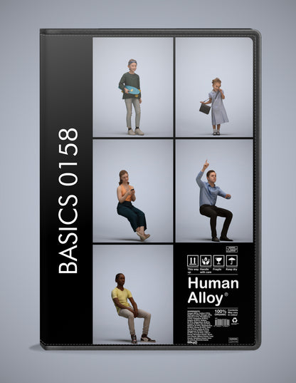 3D people models kids bundle, 5 scanned humans for 3ds Max rendering