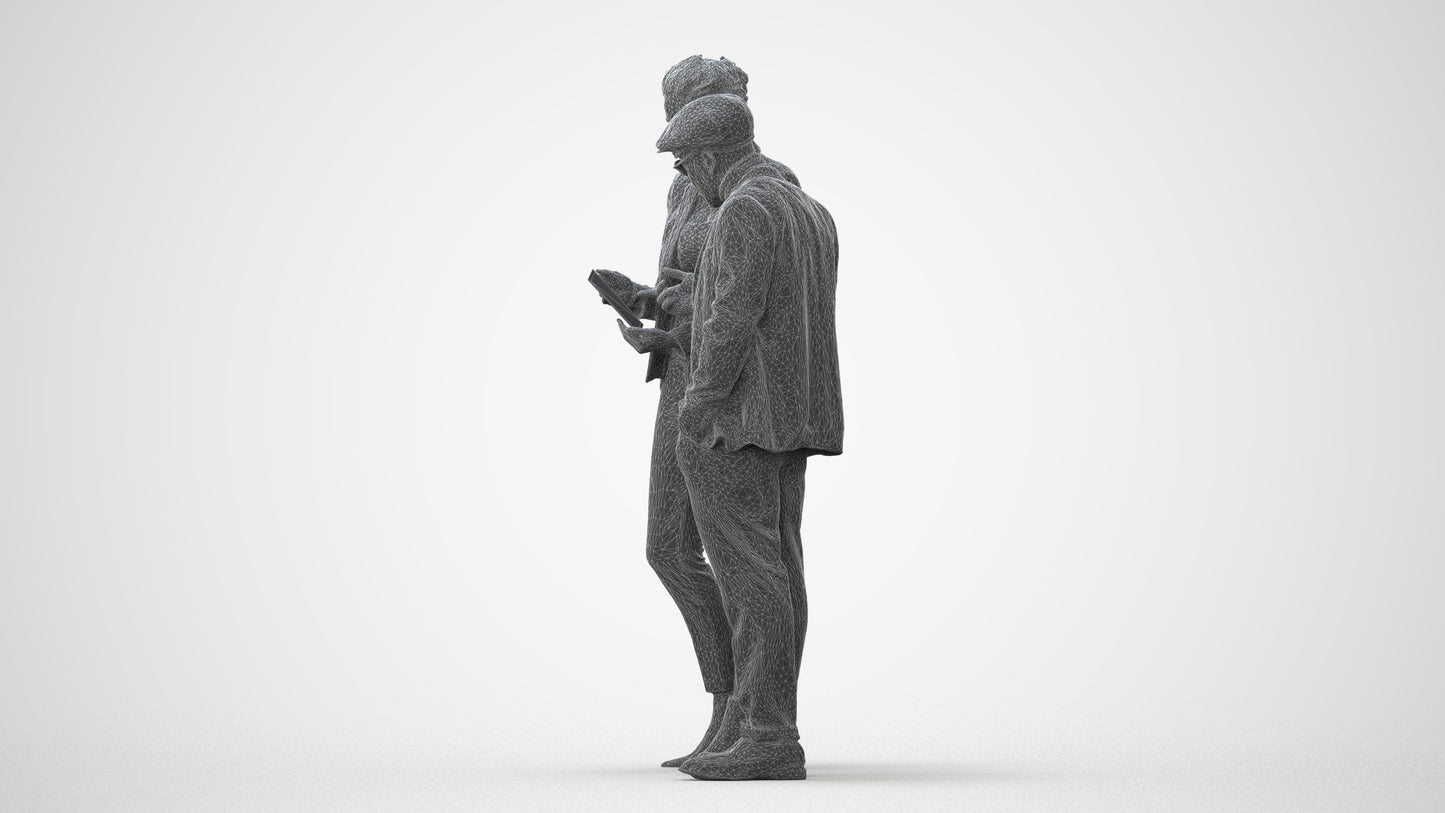 realistic 3D human woman business couple, archviz people FBX OBJ for Blender, square thumbnail