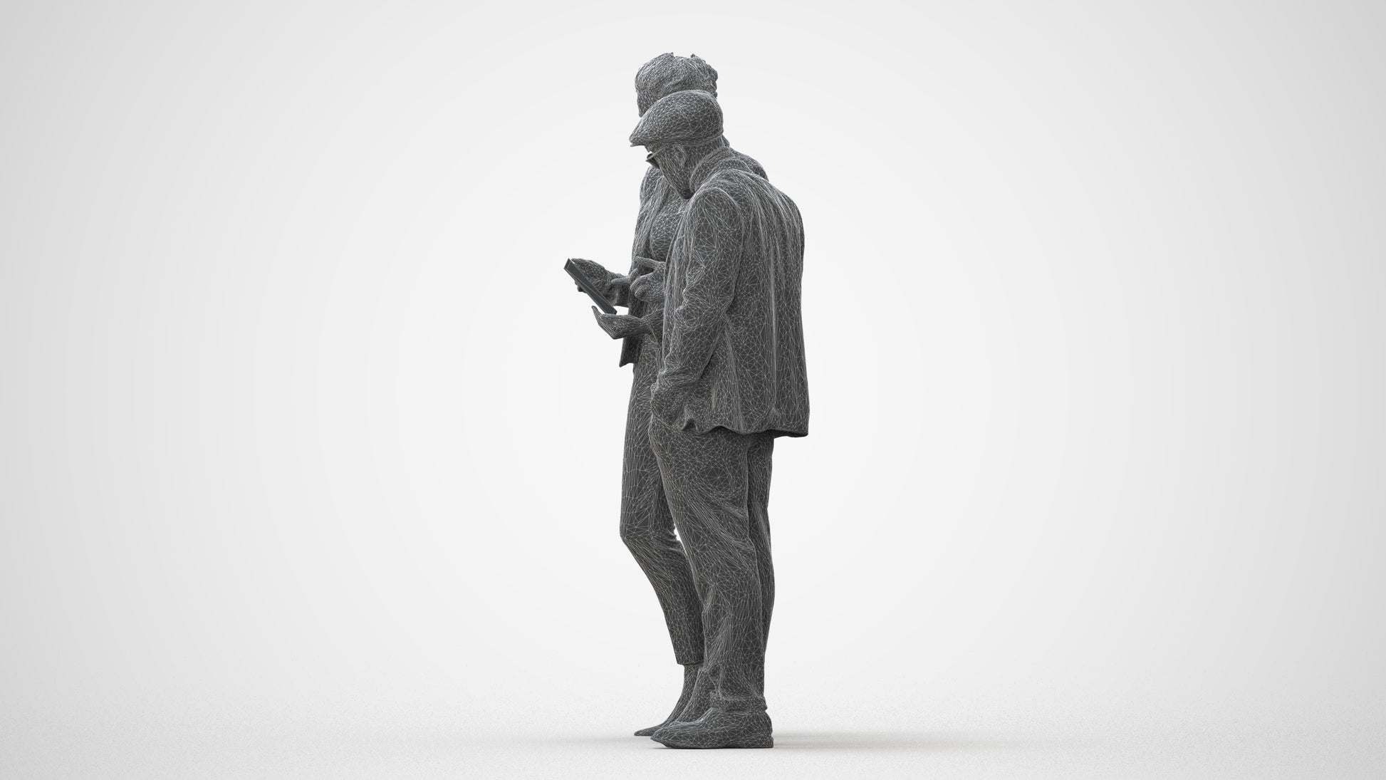 realistic 3D human woman business couple, archviz people FBX OBJ for Blender, square thumbnail