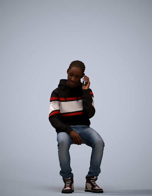 realistic 3D boy casual kids, scanned archviz people for Blender and 3ds Max