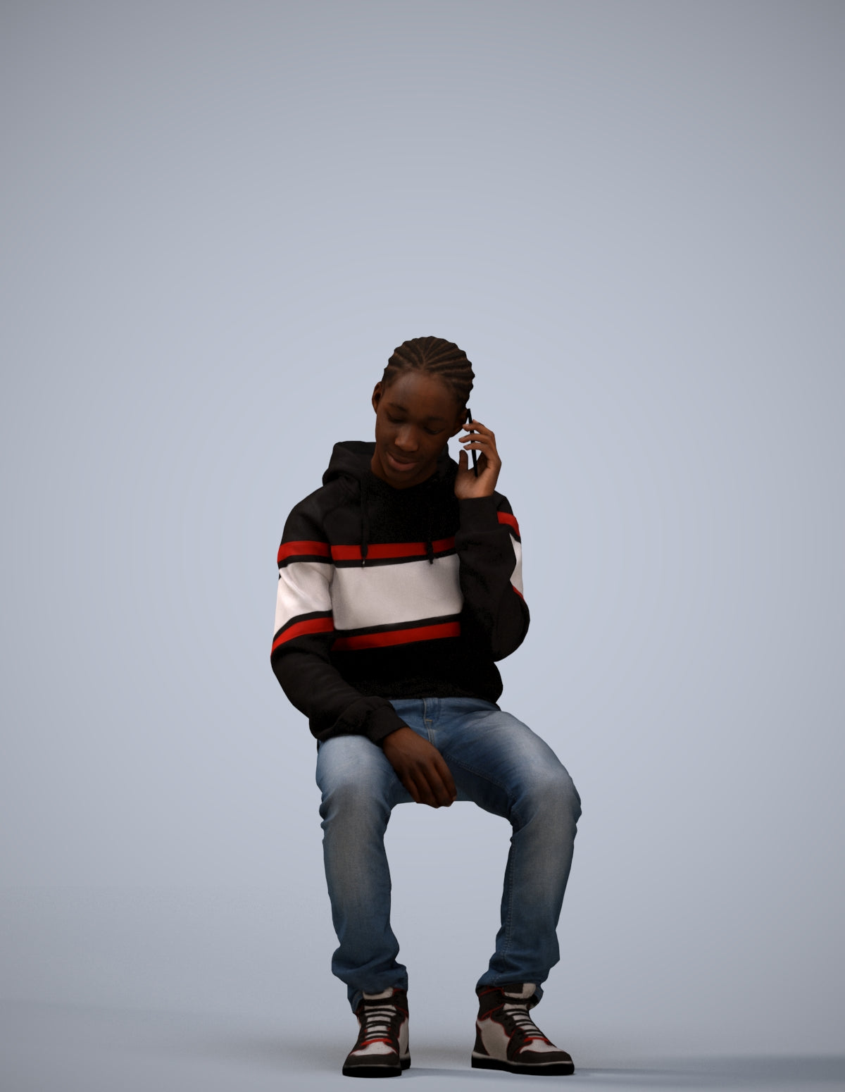 realistic 3D boy casual kids, scanned archviz people for Blender and 3ds Max