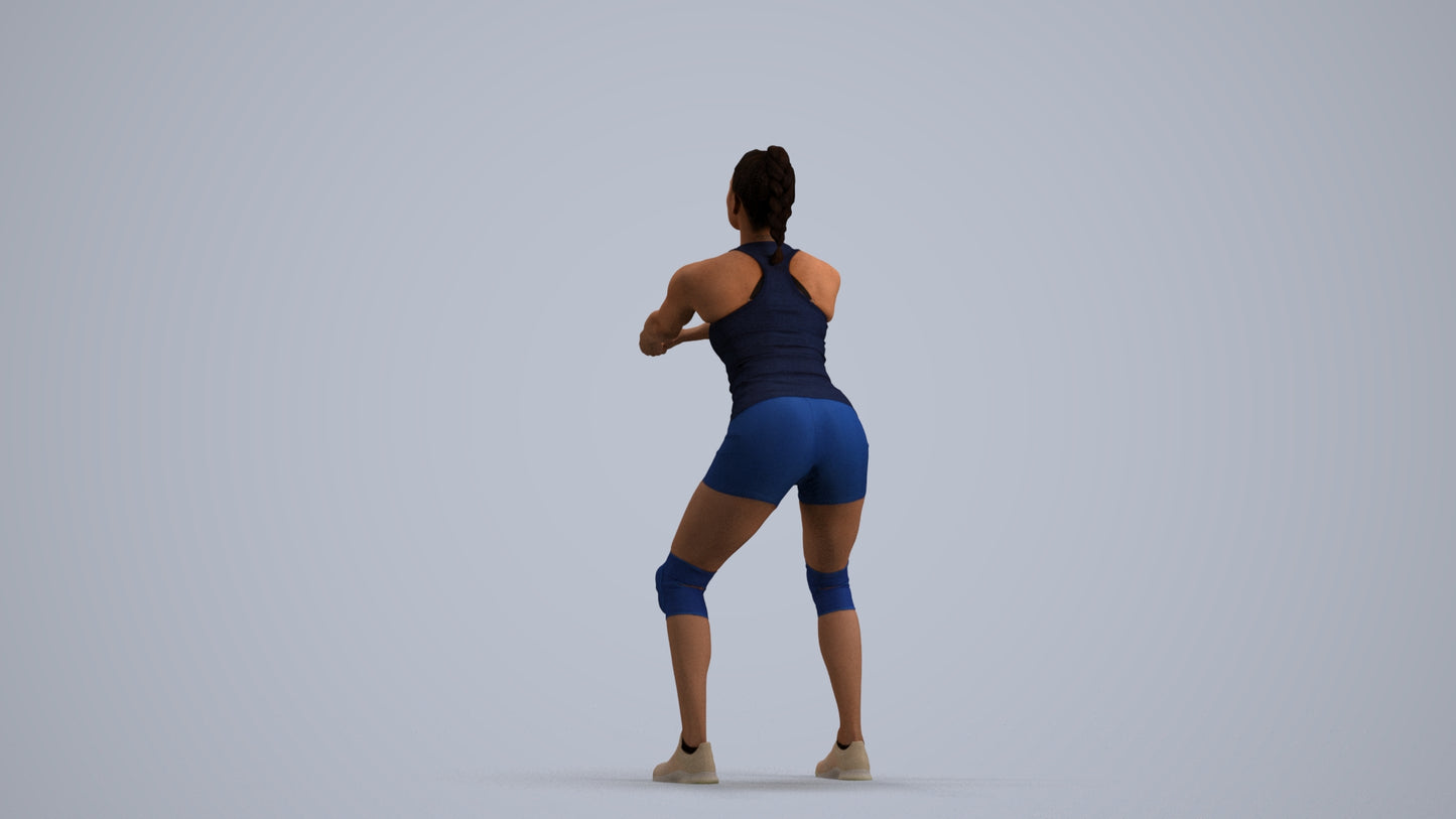 realistic 3D people woman sport, render-ready for V-Ray and Corona, FBX OBJ, front view render