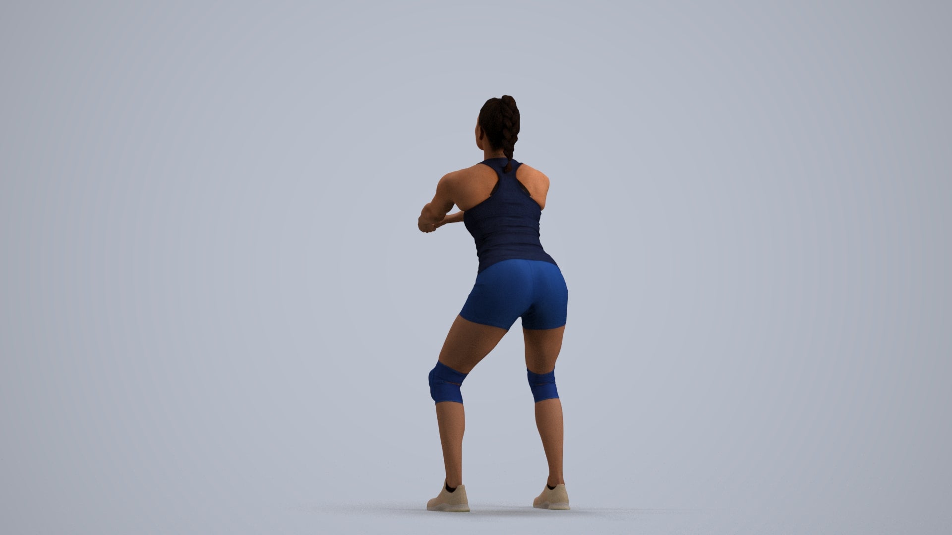 realistic 3D people woman sport, render-ready for V-Ray and Corona, FBX OBJ, front view render