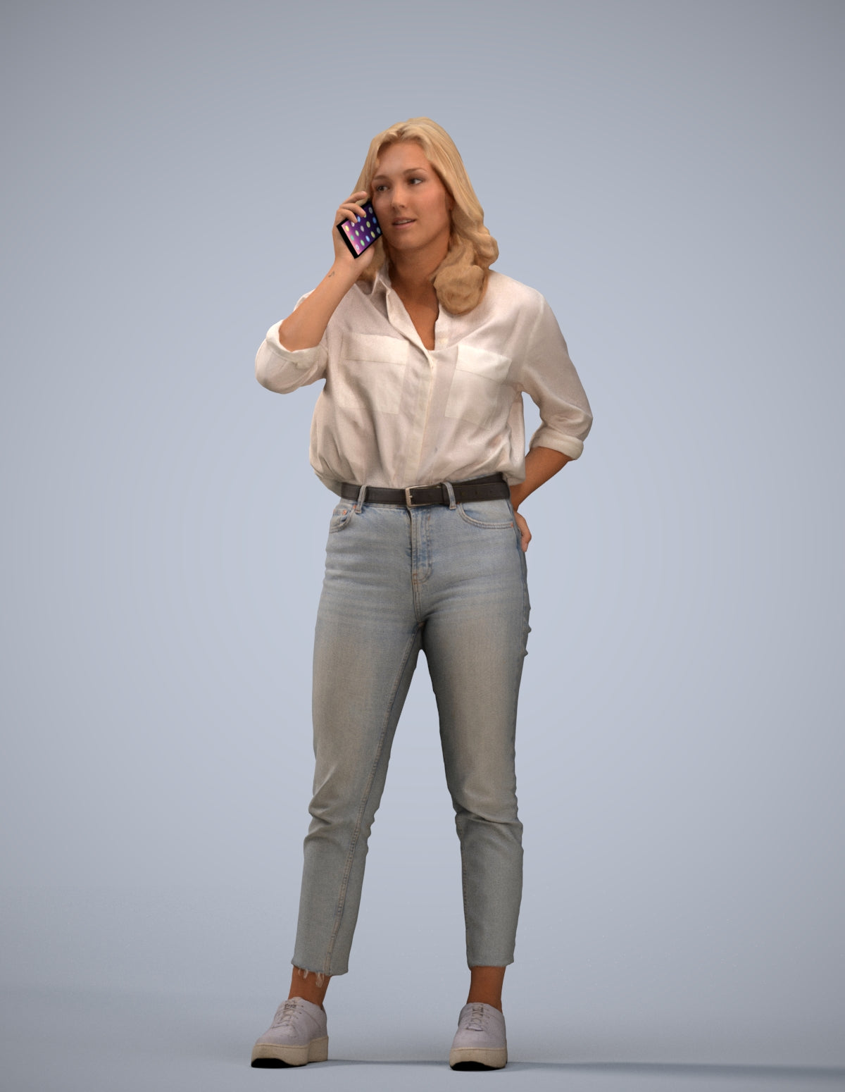 photogrammetry 3D woman casual standing, realistic human model archviz FBX