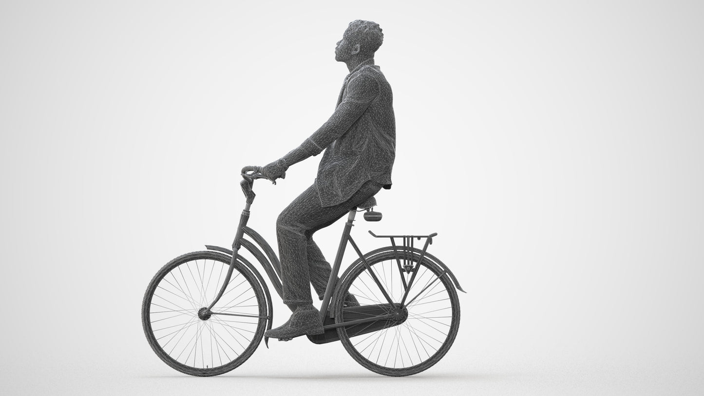 3D people model man casual cycling, scanned human for 3ds Max rendering, square thumbnail