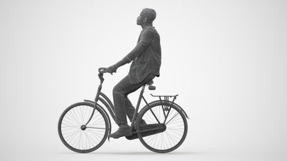 3D people model man casual cycling, scanned human for 3ds Max rendering, square thumbnail