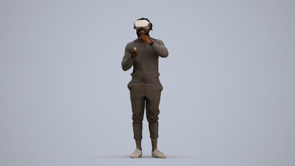 3D people model man casual standing, scanned human for 3ds Max rendering, standing pose render