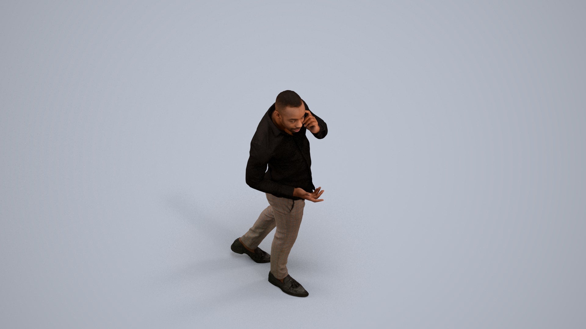 realistic 3D people man business walking, render-ready for V-Ray and Corona, FBX OBJ, back view render