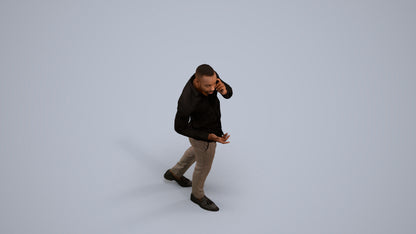 realistic 3D people man business walking, render-ready for V-Ray and Corona, FBX OBJ, back view render