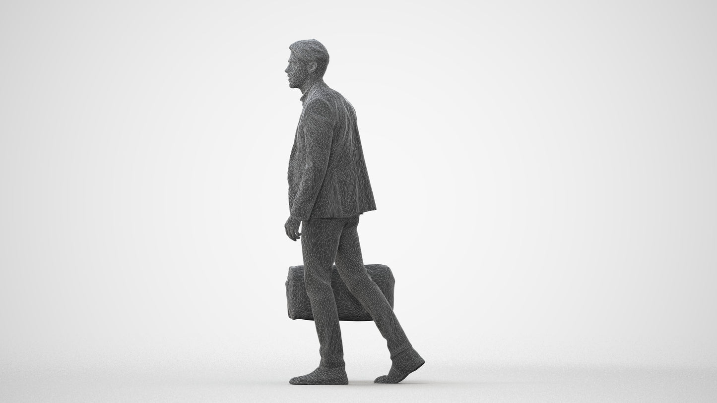 3D people model man business, scanned human for 3ds Max rendering, square thumbnail