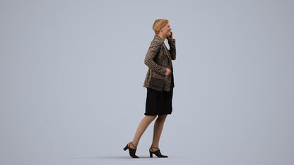 photogrammetry 3D woman business, realistic human model archviz FBX, side view render