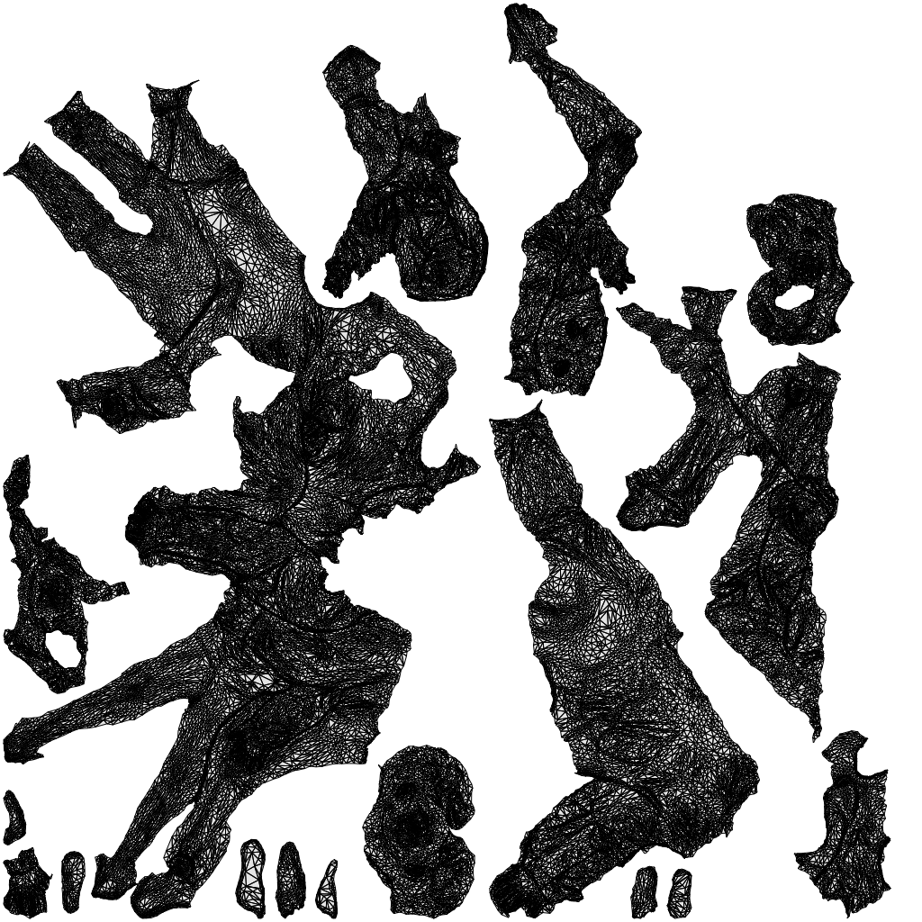 3D people model girl kids, scanned human for 3ds Max rendering, wireframe top-down view