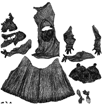 3D people model woman casual standing, scanned human for 3ds Max rendering, wireframe top-down view