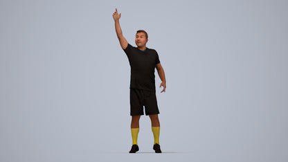 realistic 3D man sport, scanned archviz people for Blender and 3ds Max, top-down view render