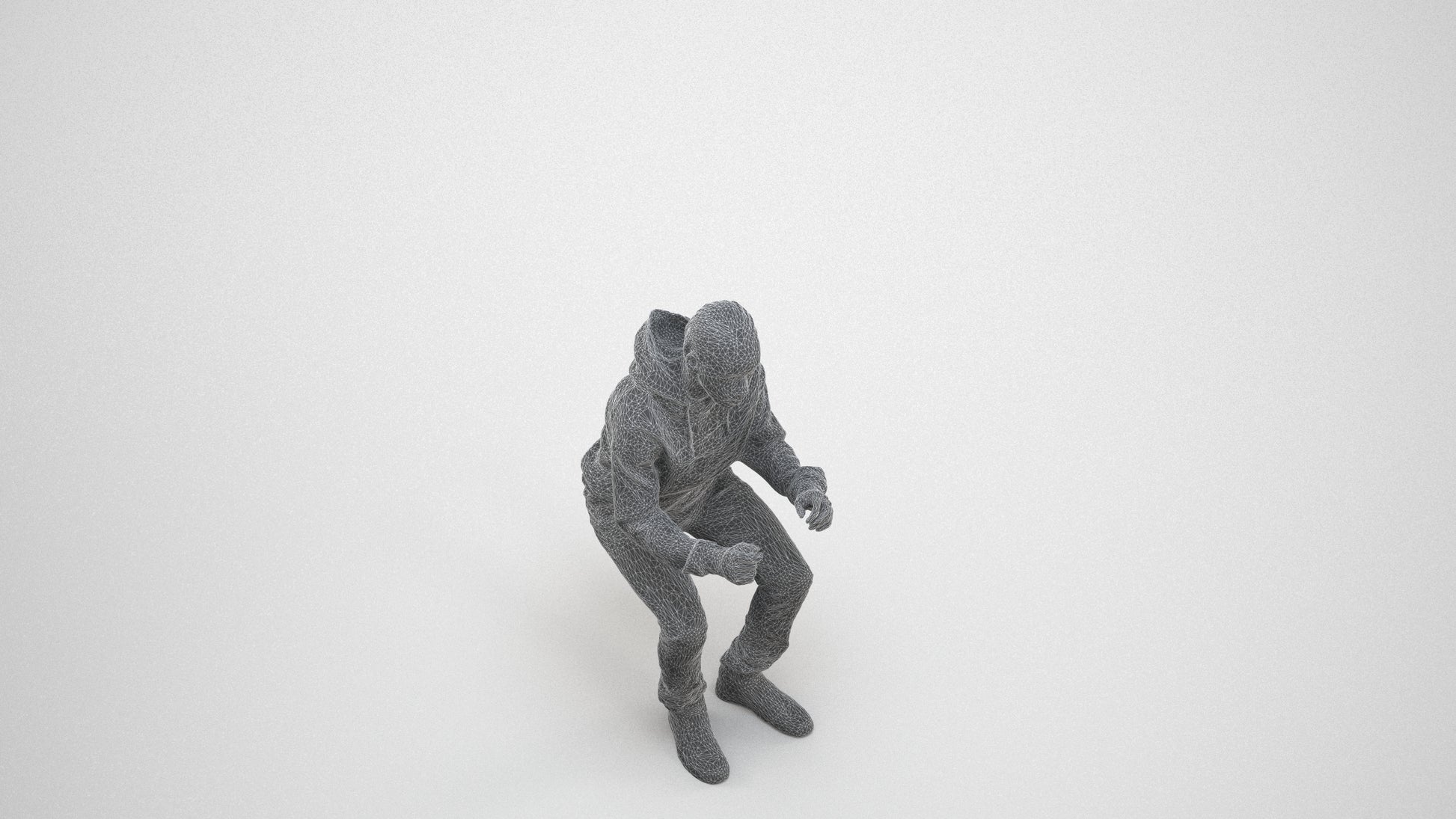 3D people model boy casual kids, scanned human for 3ds Max rendering, wireframe three-quarter view