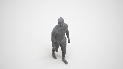 3D human model man sport walking, photogrammetry scanned person for archviz, wireframe three-quarter view
