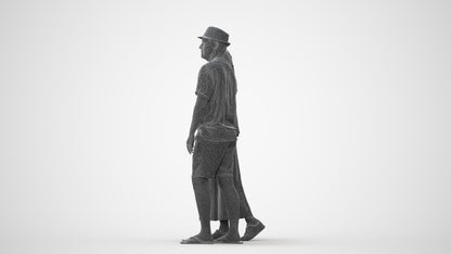 realistic 3D human woman couple, archviz people FBX OBJ for Blender, square thumbnail