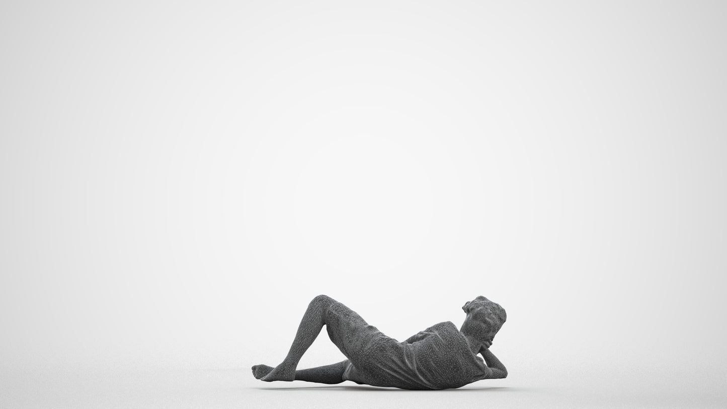 3D people model boy casual kids, scanned human for 3ds Max rendering, wireframe front view