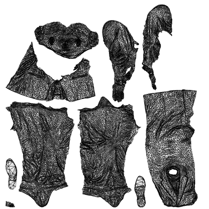 realistic 3D people man business, render-ready for V-Ray and Corona, FBX OBJ, wireframe top-down view