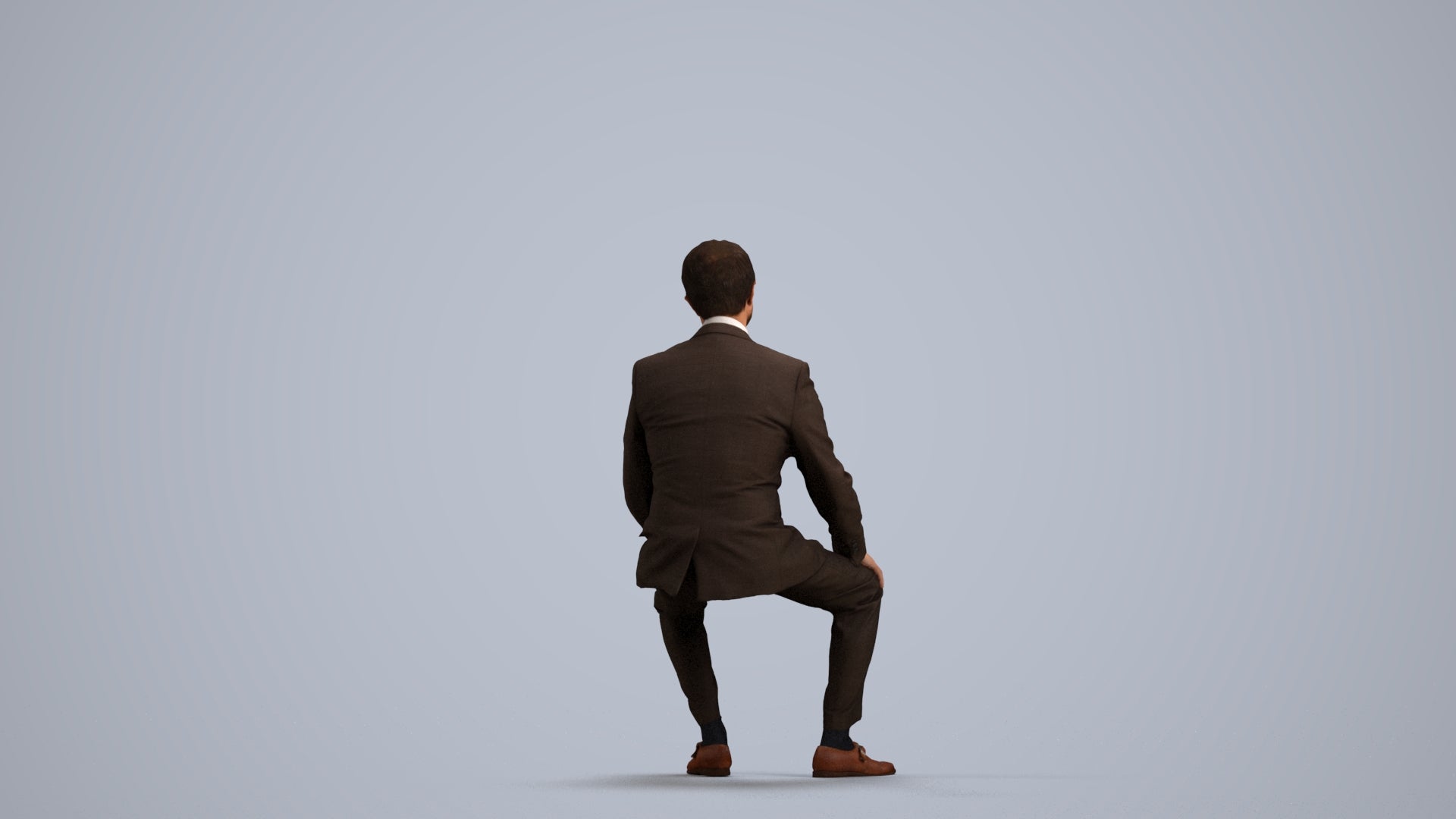 realistic 3D man business, scanned archviz people for Blender and 3ds Max, front view render