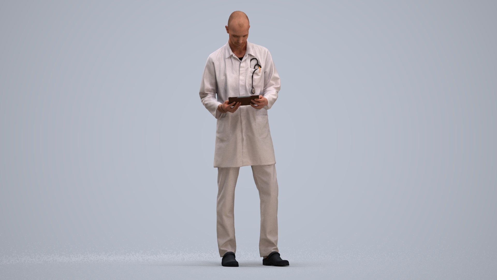 3D scanned man medical, photorealistic archviz people for Enscape and SketchUp, standing pose render