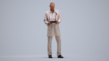 3D scanned man medical, photorealistic archviz people for Enscape and SketchUp, standing pose render