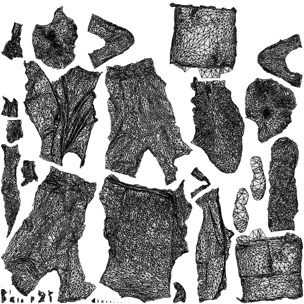 scanned 3D man casual standing, photogrammetry people for Enscape and V-Ray, wireframe top-down view