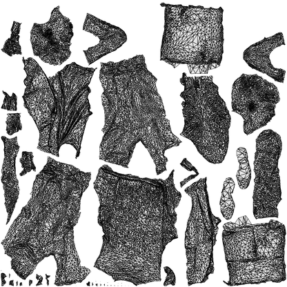 scanned 3D man casual standing, photogrammetry people for Enscape and V-Ray, wireframe top-down view