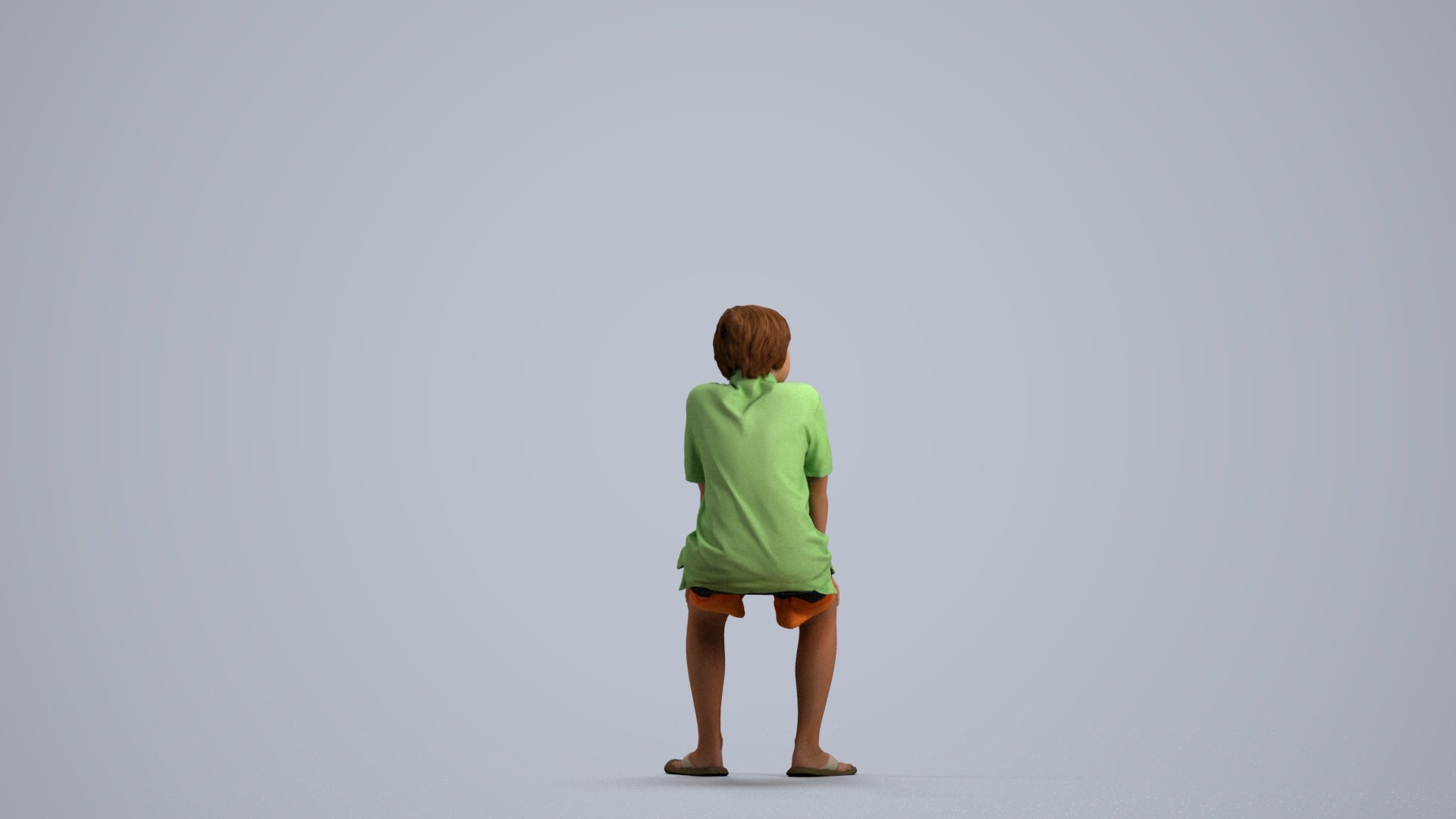 scanned 3D boy kids, photogrammetry people for Enscape and V-Ray, front view render