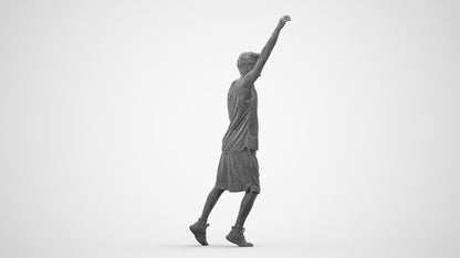 realistic 3D man sport, scanned archviz people for Blender and 3ds Max, wireframe side view