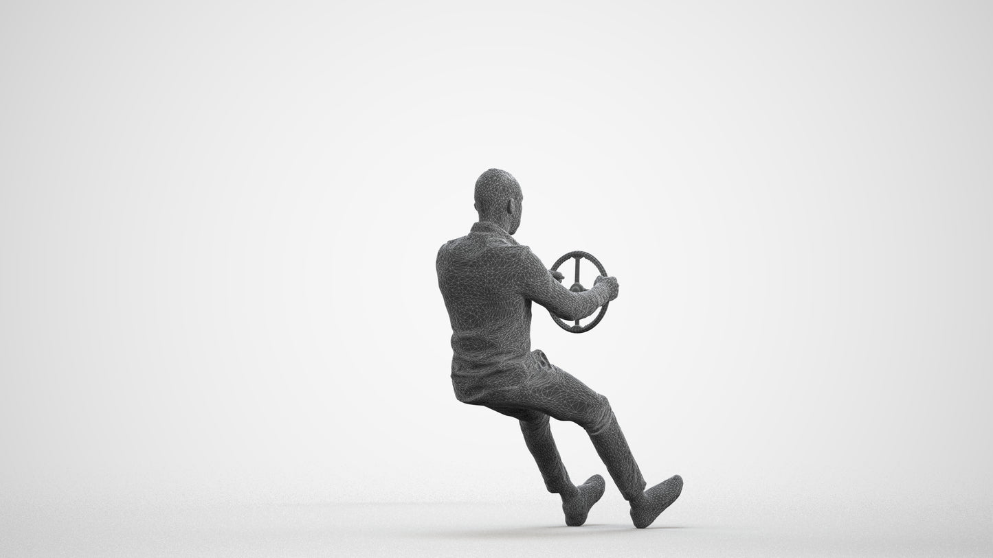 photogrammetry 3D boy casual driving, realistic human model archviz FBX, wireframe front view