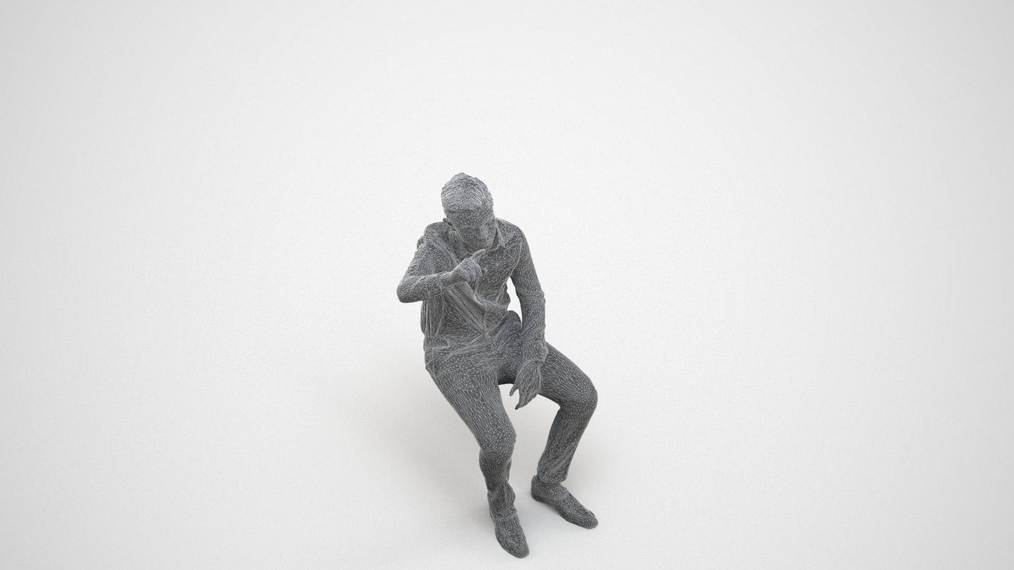 3D scanned boy kids, photorealistic archviz people for Enscape and SketchUp, wireframe three-quarter view