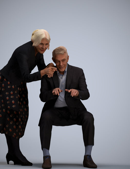 realistic 3D people senior woman business, render-ready for V-Ray and Corona, FBX OBJ
