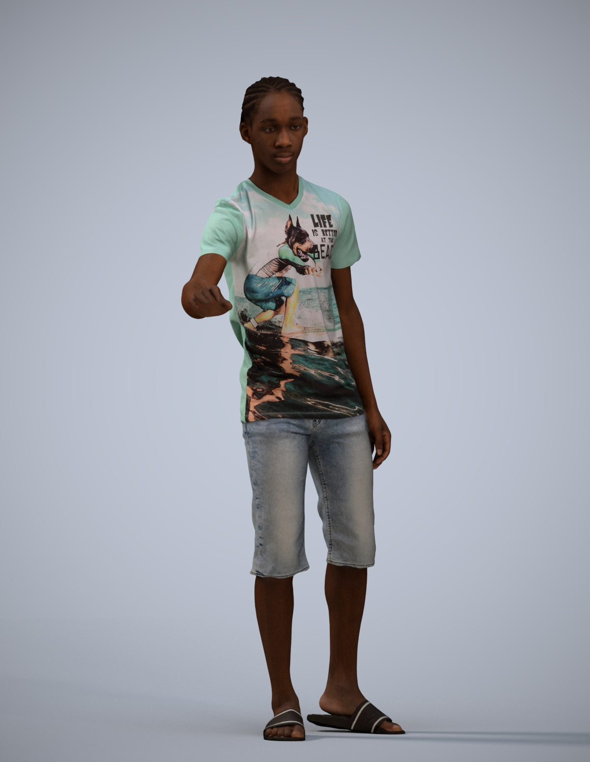 realistic 3D people boy casual kids, render-ready for V-Ray and Corona, FBX OBJ