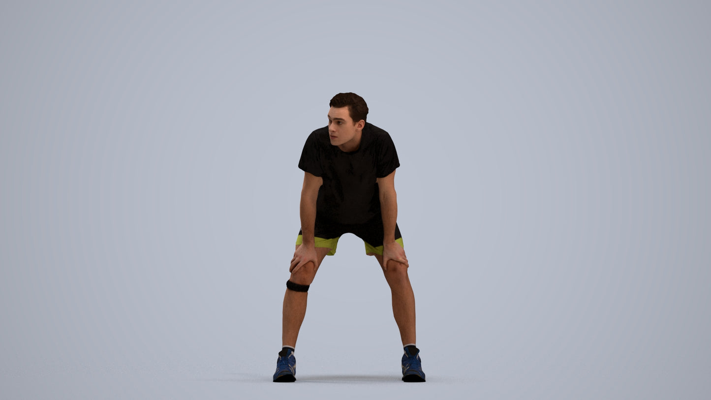 realistic 3D man sport, scanned archviz people for Blender and 3ds Max, standing pose render