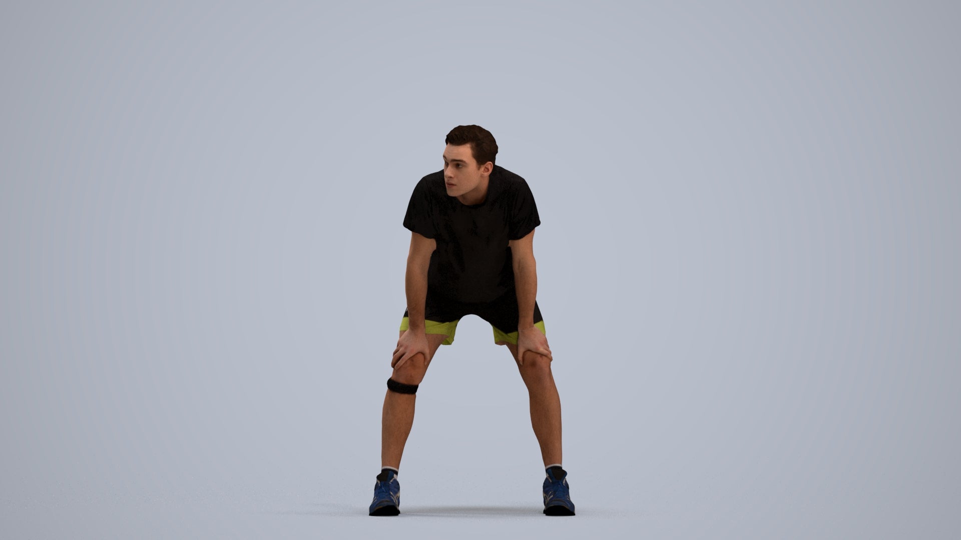 realistic 3D man sport, scanned archviz people for Blender and 3ds Max, standing pose render
