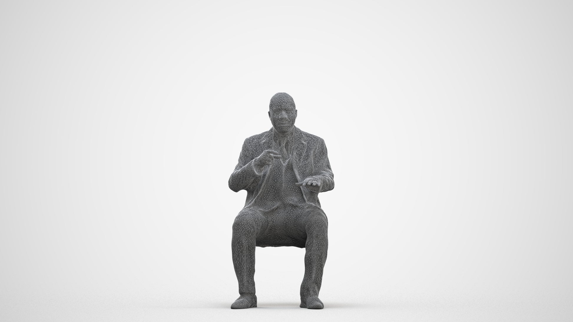 realistic 3D people man business, render-ready for V-Ray and Corona, FBX OBJ, three-quarter front view render