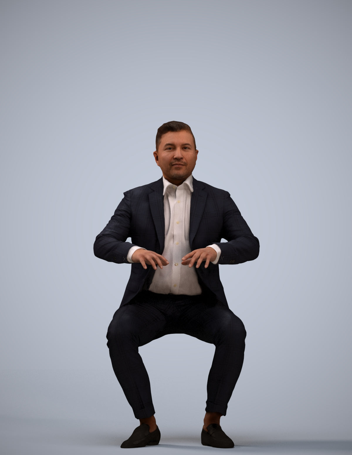 3D human model man business, photogrammetry scanned person for archviz