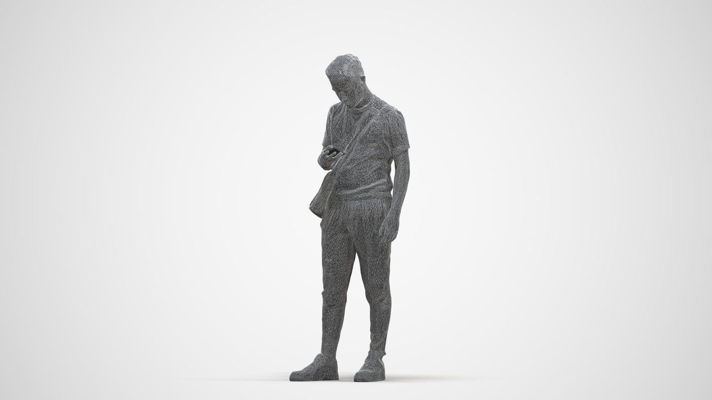 realistic 3D boy casual kids, scanned archviz people for Blender and 3ds Max, three-quarter front view render