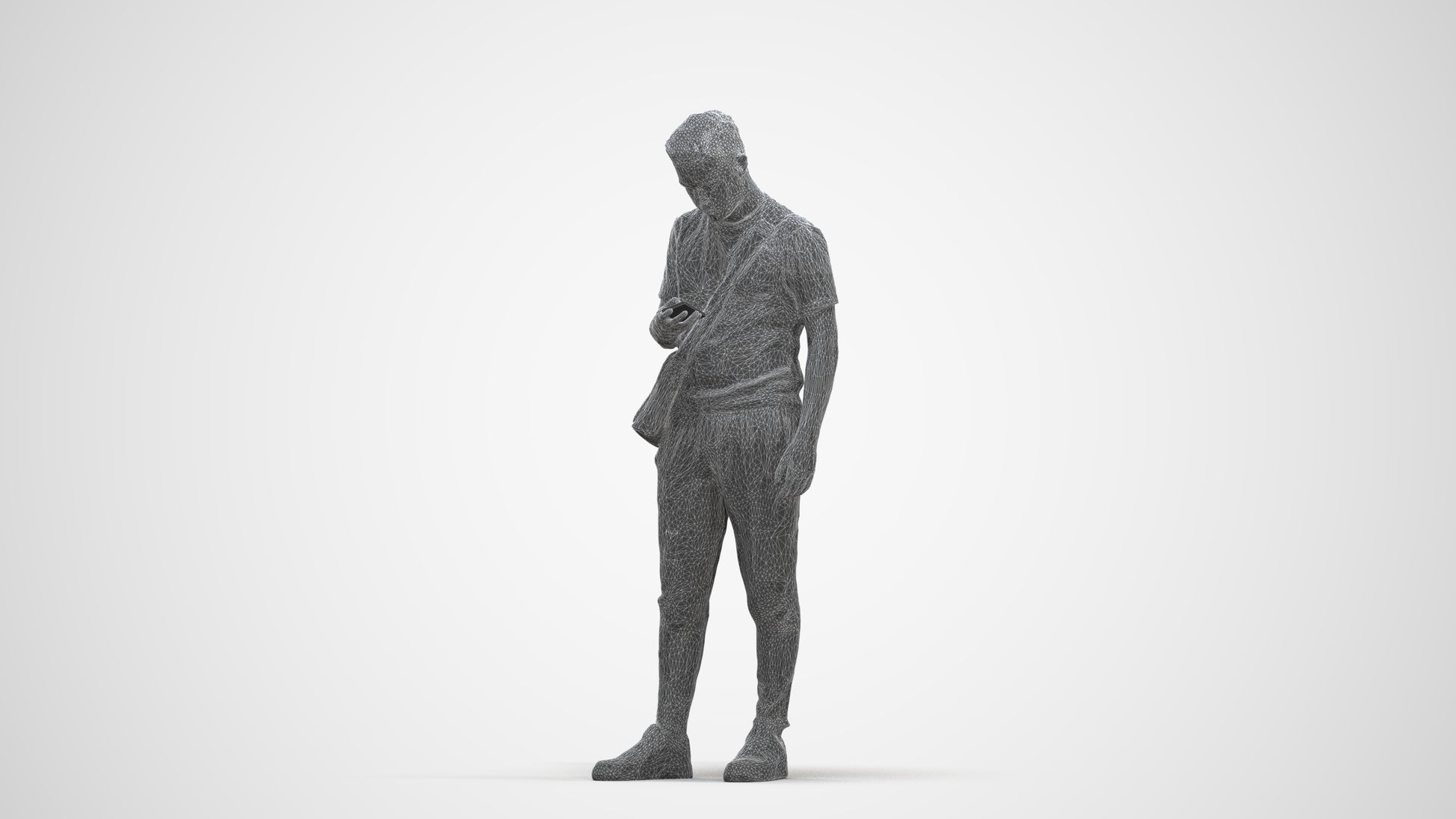 realistic 3D boy casual kids, scanned archviz people for Blender and 3ds Max, three-quarter front view render