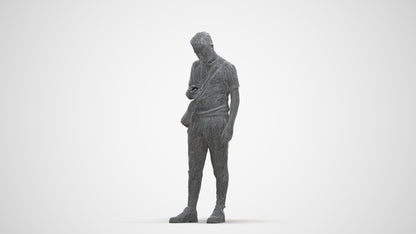 realistic 3D boy casual kids, scanned archviz people for Blender and 3ds Max, three-quarter front view render